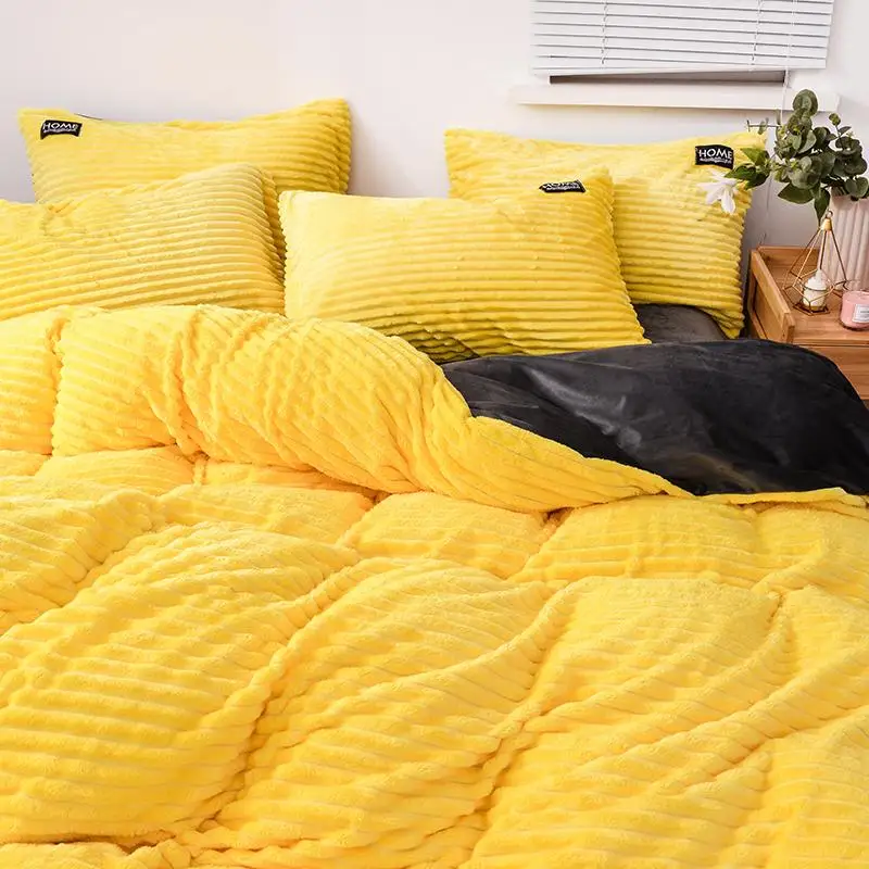 Новый Магический бархат флисовый комплект постельного белья 3/4 шт./компл. полоса