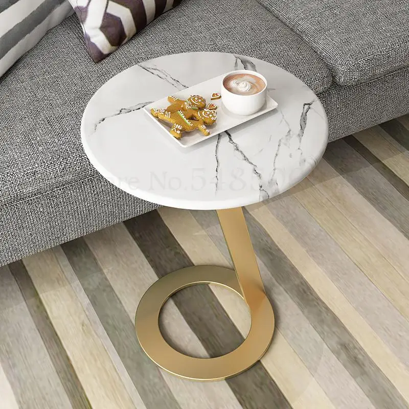 Пользовательский скандинавский мраморный боковой журнальный столик Простой