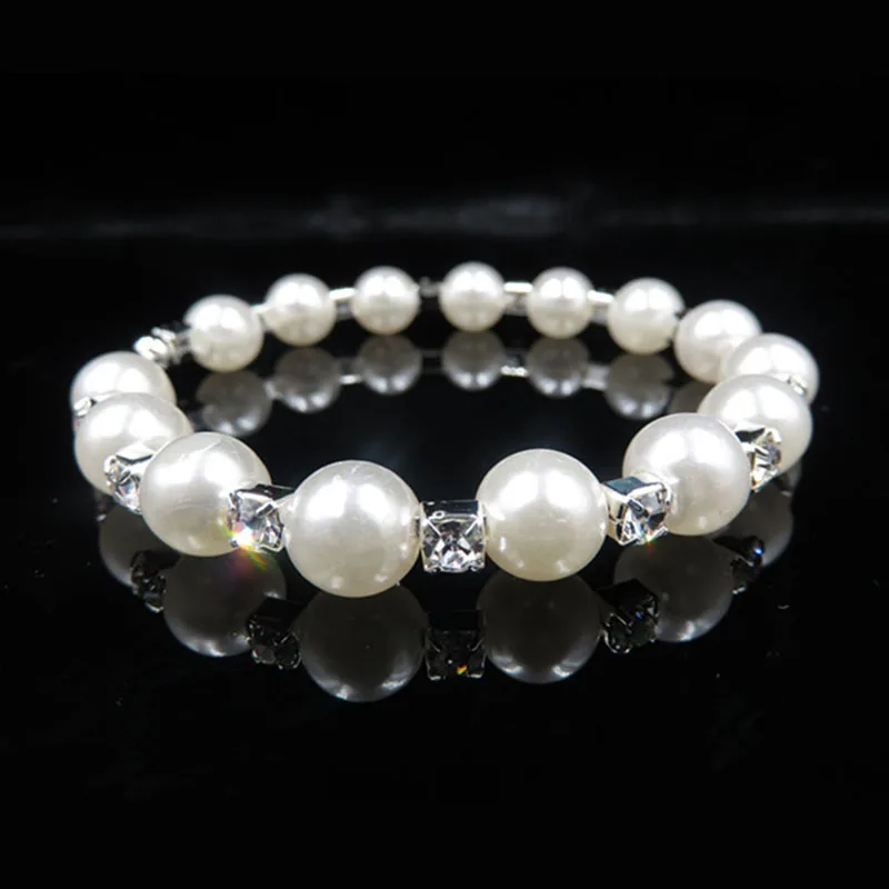 Комплект свадебных ювелирных изделий с подвеской для невесты жемчужный браслет