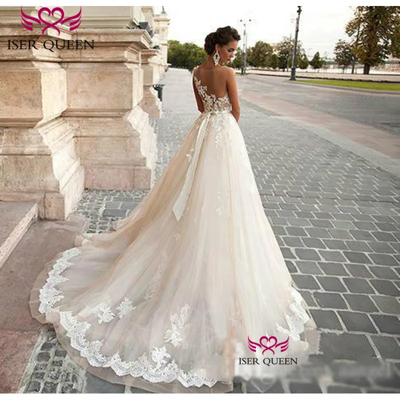 Сексуальное кружевное свадебное платье А-силуэта романтическое vestido De noiva