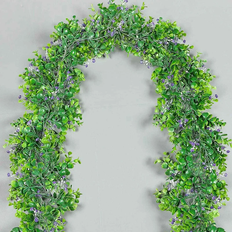 

2 Pack Artificial Eucalyptus Garland Plant Hanging Greenery Leaves Faux Baby's Breath Flower Vines for Decoration