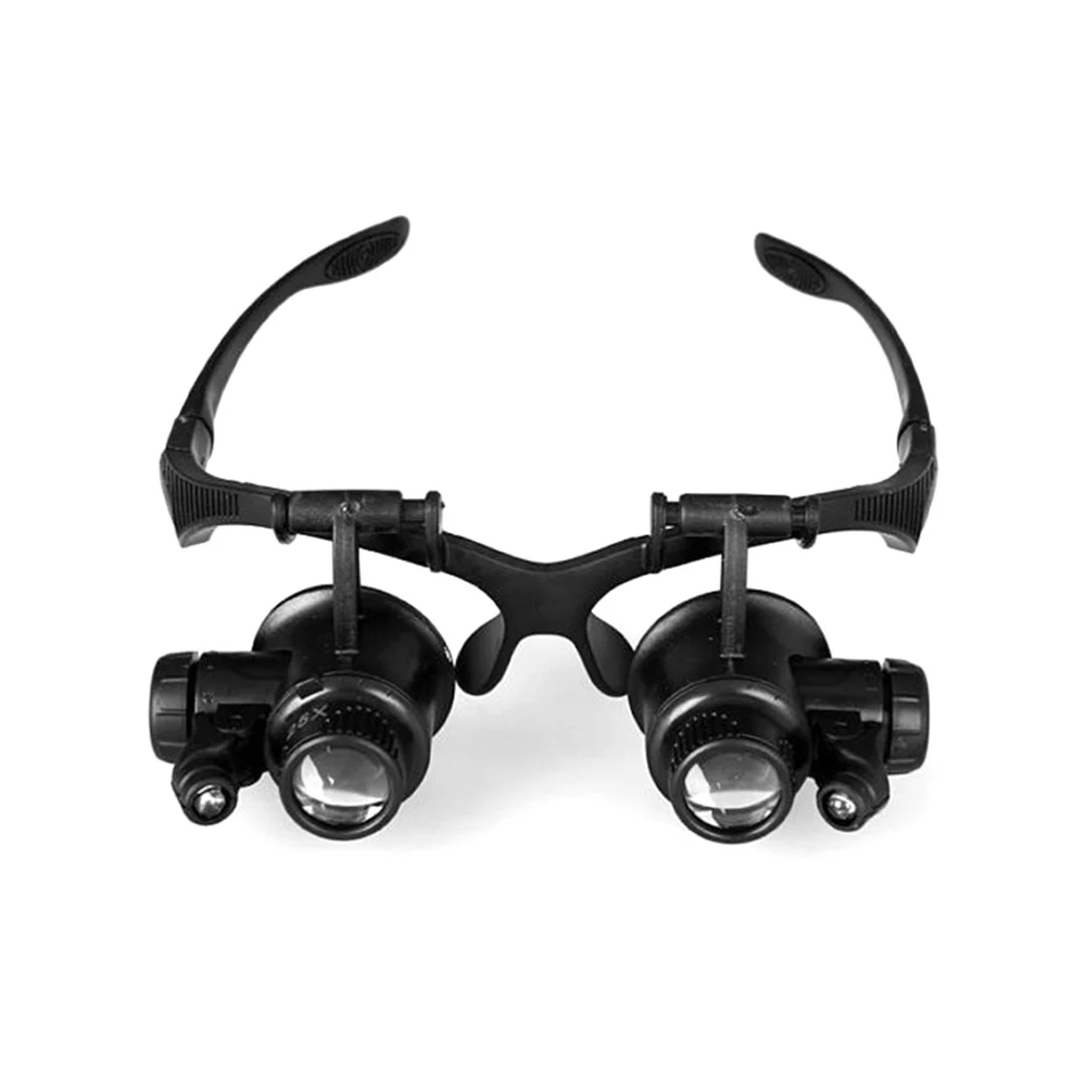 Увеличительное стекло с 2 светодиосветодиодный повязка на голову для ремонта