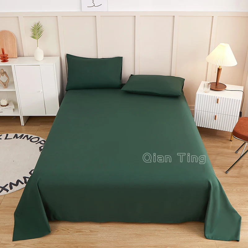 New Product 1pc 100%Polyester Solid Flat Sheet Mattress Covert(pillowcases need order )