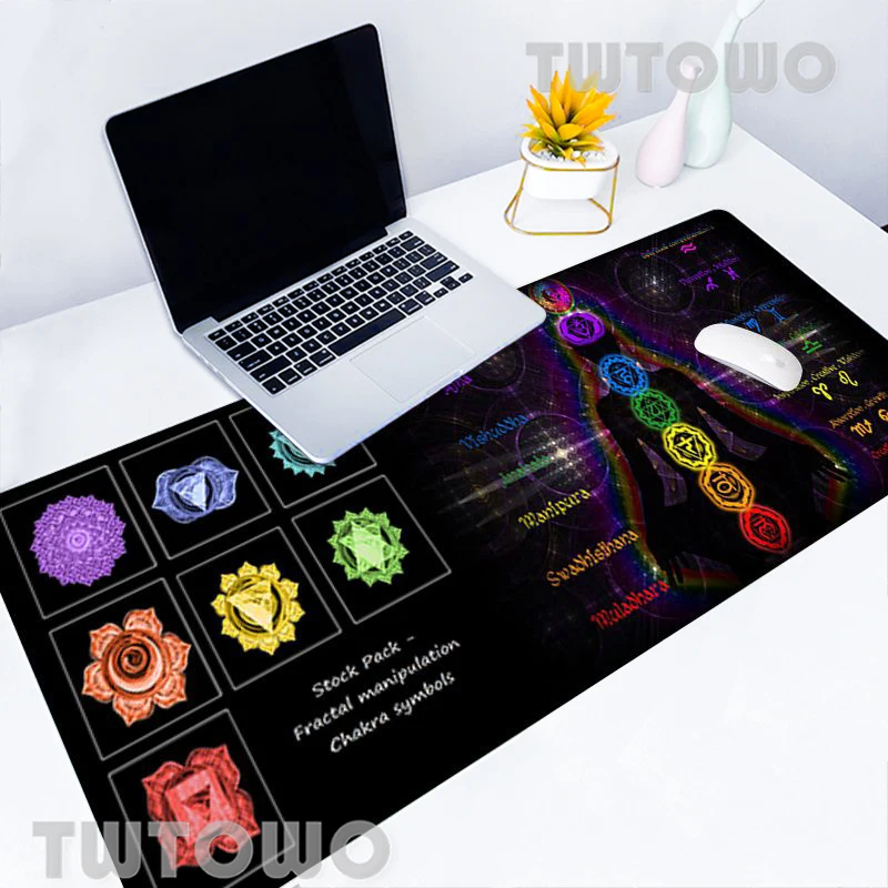

Коврик Для Мыши Компьютерный большого размера с символами йоги, Мягкий Нескользящий мультяшный коврик для мыши, офисный декоративный Насто...