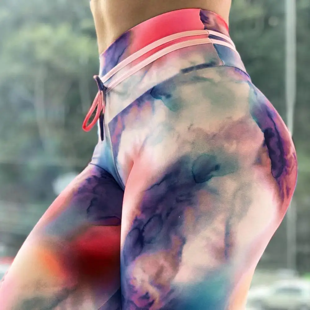 Спортивные женские леггинсы для фитнеса йога штаны компрессионные колготки