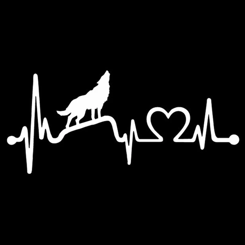 Volkrays Creative Car Sticker The Roaring Wolf Accessories Reflective Waterproof Cover Scratches PVC Decal Black/White 6cm*15cm |