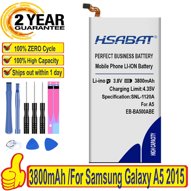 HSABAT EB BA500ABE 3800mAh аккумулятор для Samsung Galaxy A5 2015 SM A500 A5000 A5009 A500F A500H A500K A500FU|battery for
