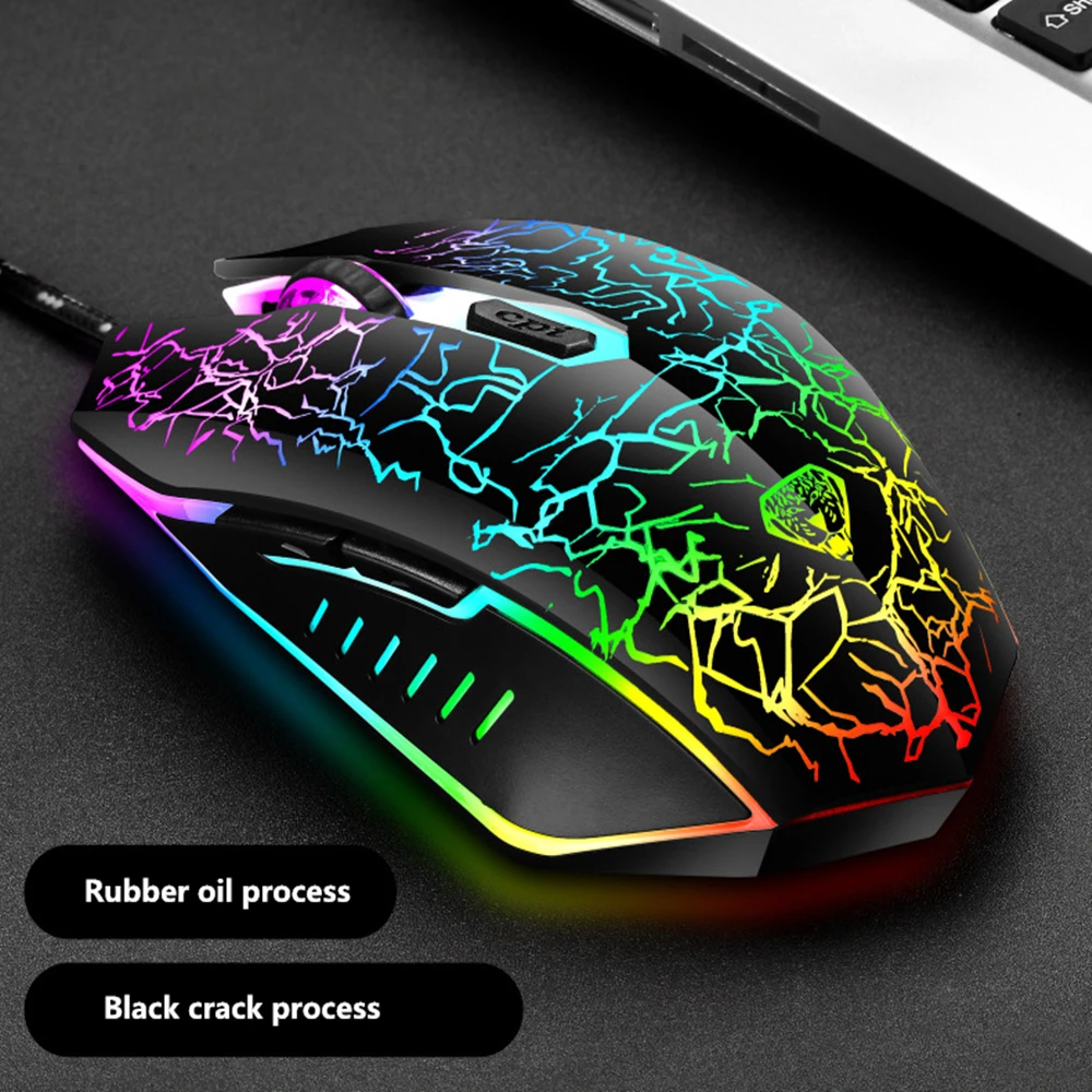 

Gaming backlit mouse 3200DPI optical gaming mouse 4 adjustable DPI symmetrical design ergonomic shape for desktop notebook