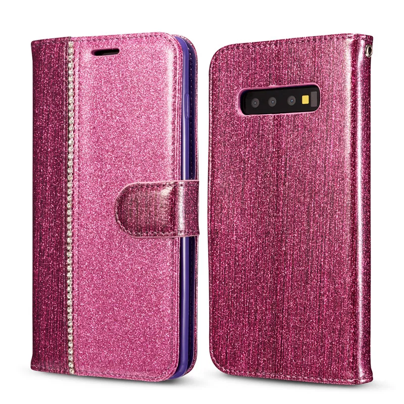 Фиолетовый Диаманта Bling Флип Чехол Для samsung Galaxy S10 S10E S9 S8 плюс S7 край S10Plus S9Plus кожаный бумажник-книжка блестящий чехол Чехол - Цвет: Фиолетовый