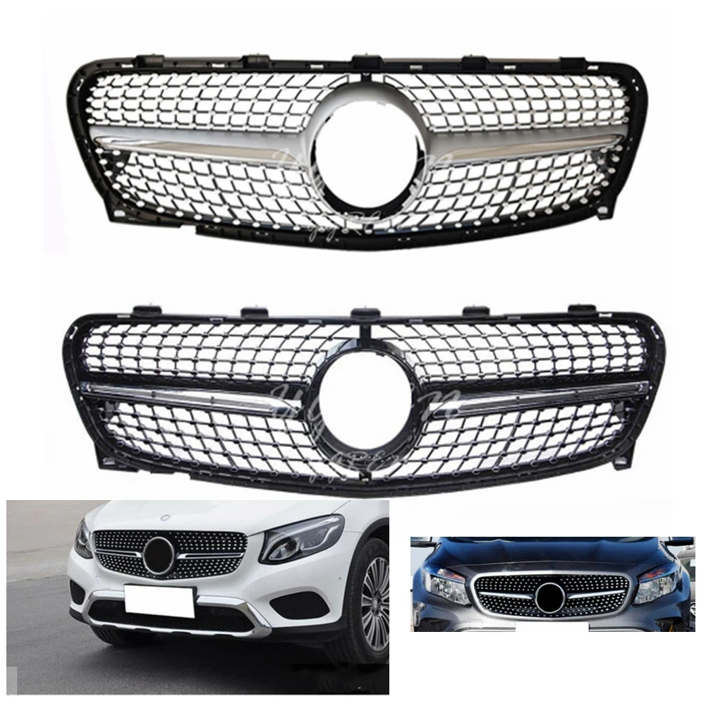 Передняя решетка для Mercedes Benz X156 GLA класс AMG стиль 220 250 45 2017 2018 серебристый и черный
