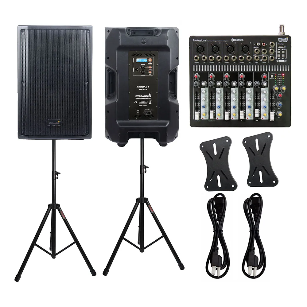 STARAUDIO 2 шт 4500 Вт 15 &quotпитание PA DSP активная DJ акустическая система Stage стенды 6