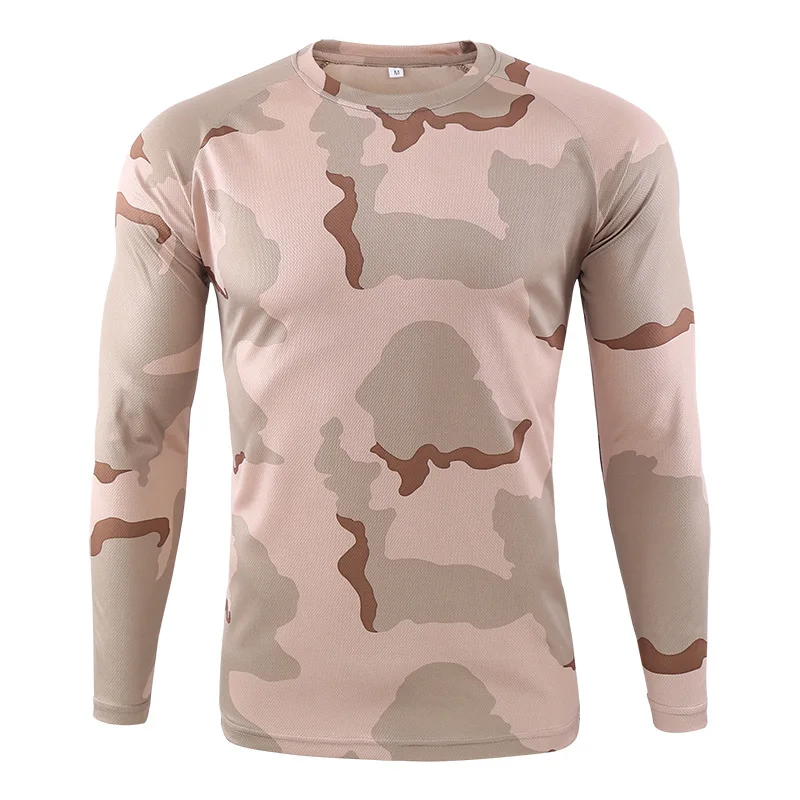 

2021 Men's Long Sleeve T-shirt Outdoor Camouflage T-shirt Quick-drying Camouflage Hunting Hiking Camping Men's Shirt Summer