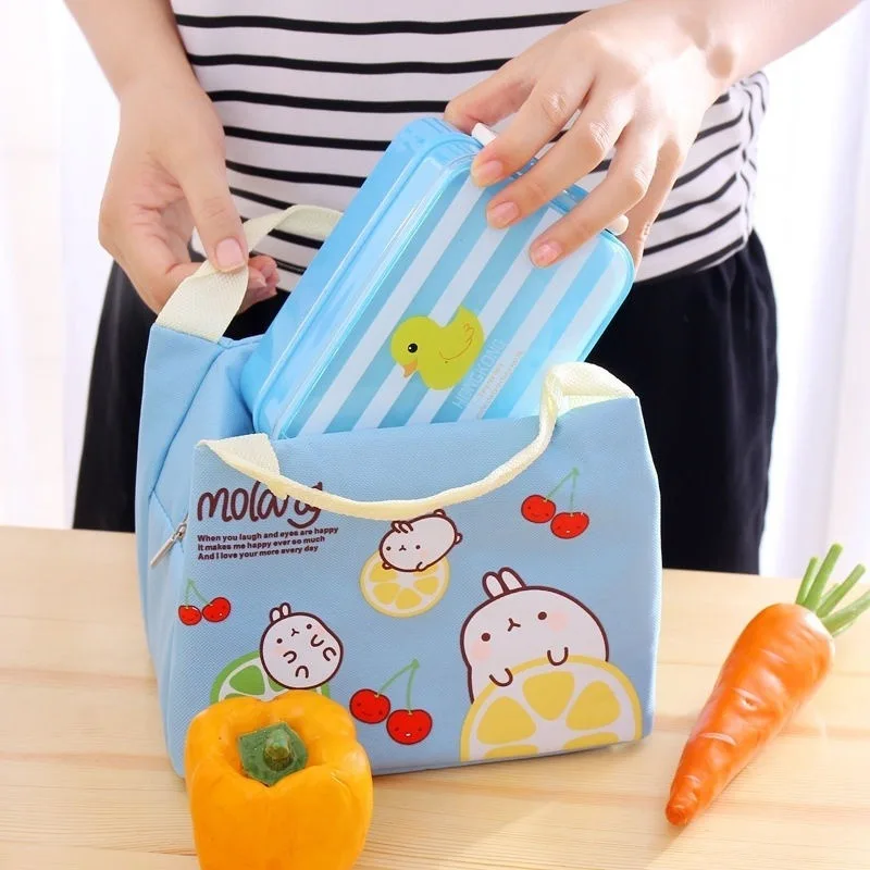 Portable Casual Childrens Kids Lunch Bags Insulated Cool School Picnic Bag Lunchbox Durable Cute Canvas Cartoon Home Storage | Багаж и