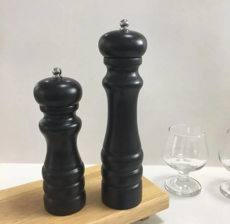 NC черная и Классическая Ручная мельница для перца резиновая древесина | Дом сад