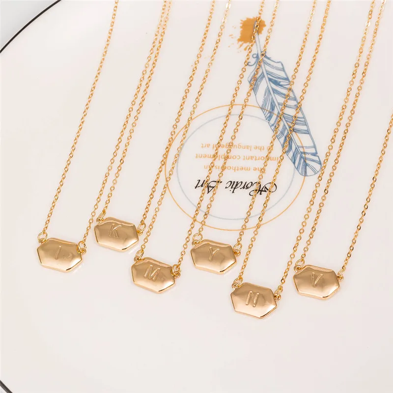 Цепочка с подвеской в виде букв 26 алфавита|Ожерелья подвеской| |