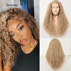 Парик Харизма пепепельный блонд, парики на синтетических сетках спереди для женщин, свободная часть, длинный афро вьющийся парик, термостойкие волосы, парики на сетке