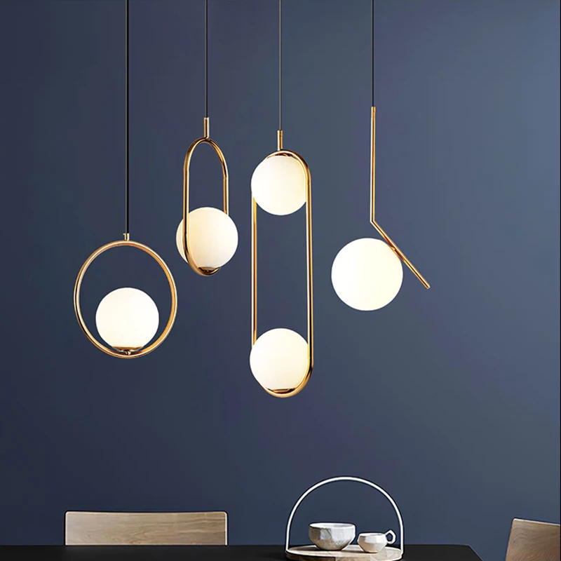 Скандинавские Простые Стеклянные шаровые подвесные светильники Industriel роскошный