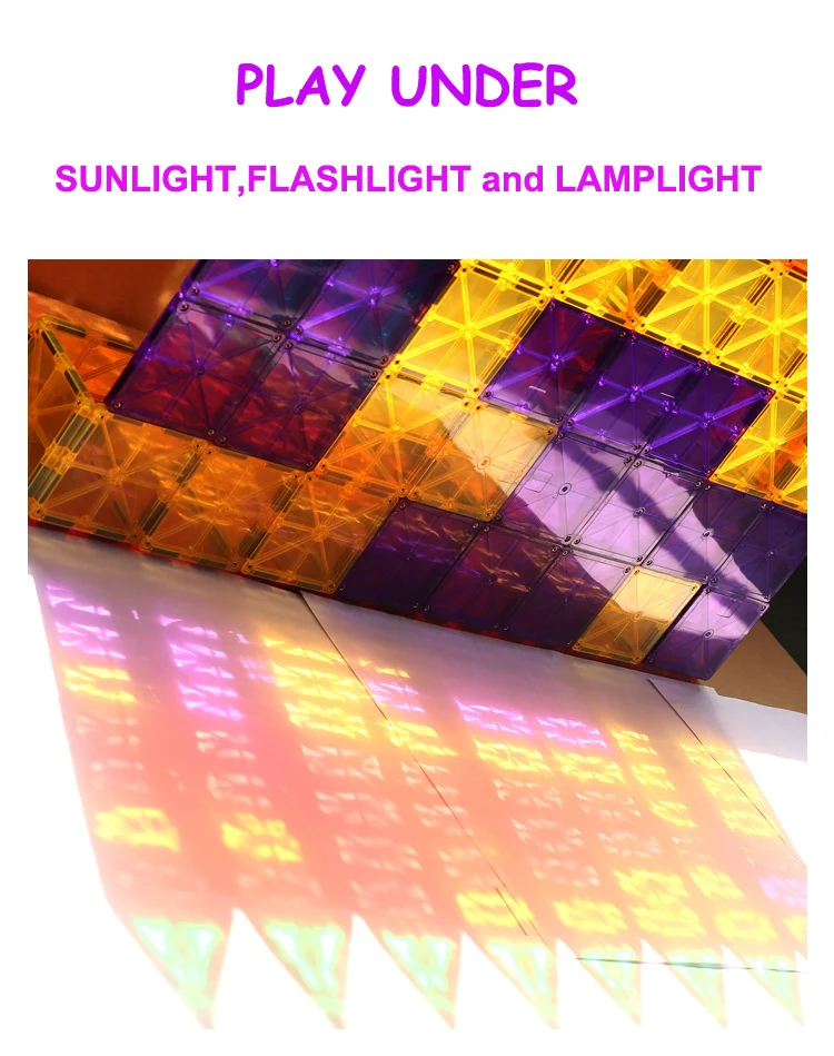 Пластиковая Магнитная Строительная плитка Магнитный блок игрушки прозрачная