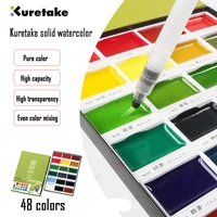 zig kuretake high quality 48 colors solid watercolor paint pigment field sketch drawing for painting art supplies