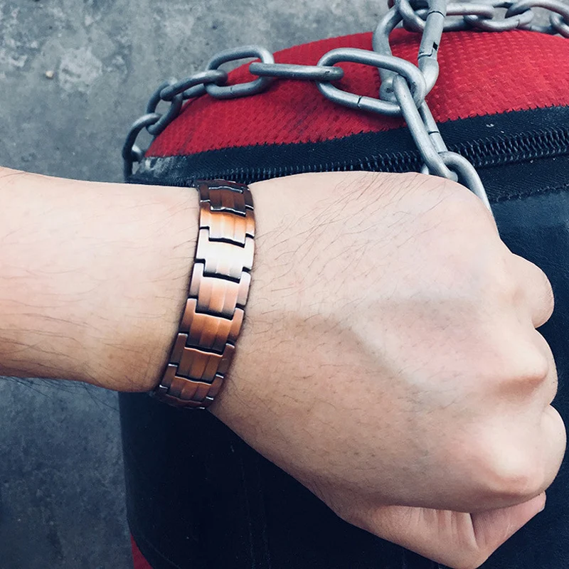 Мужской и женский браслет на ногу медный щиколотку для магнитной терапии снятия