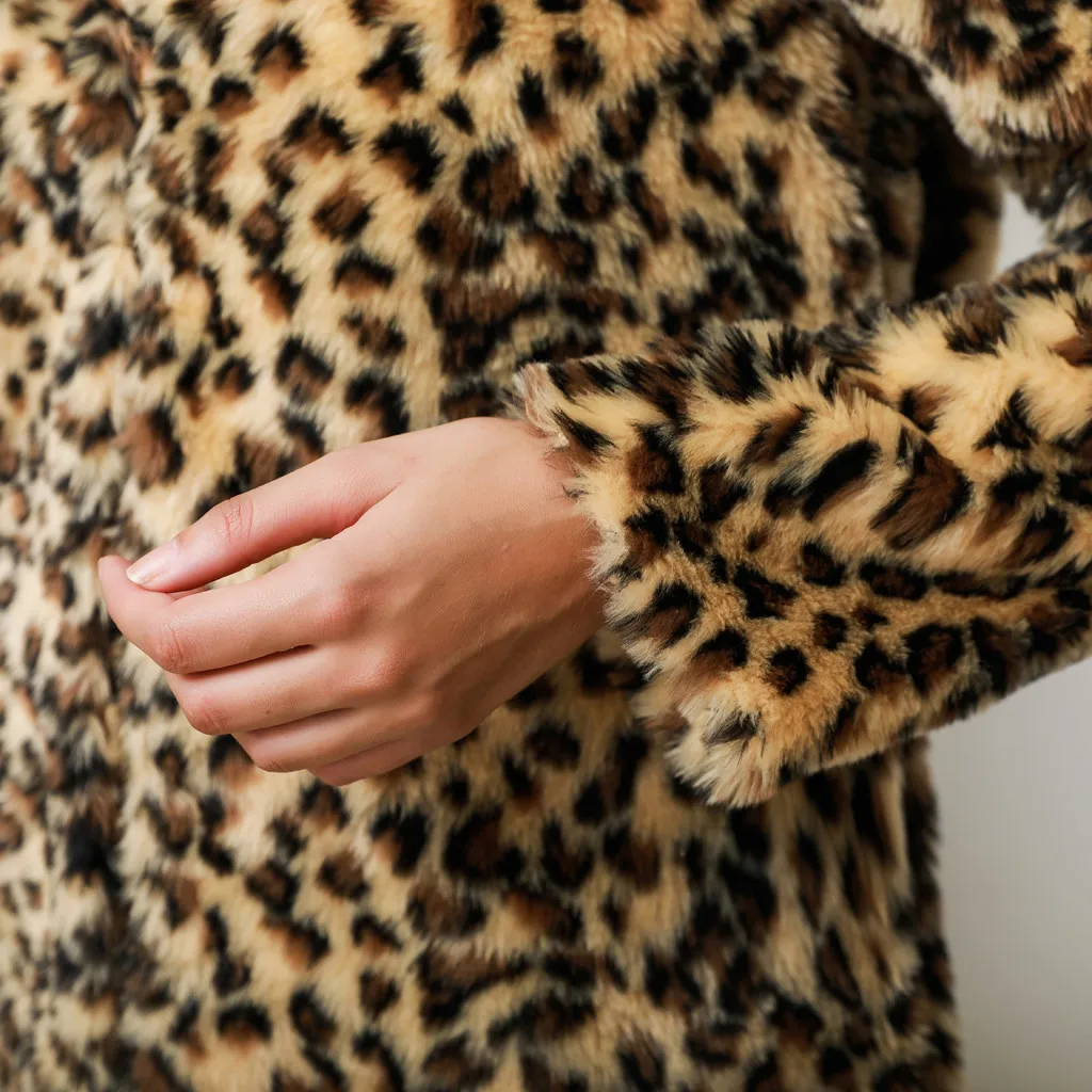 Новинка женские зимние длинные пальто с длинными рукавами 2019 Модные леопардовые