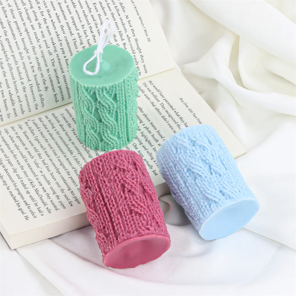 Креативная форма в виде шерстяного цилиндра для свечей силиконовая волна