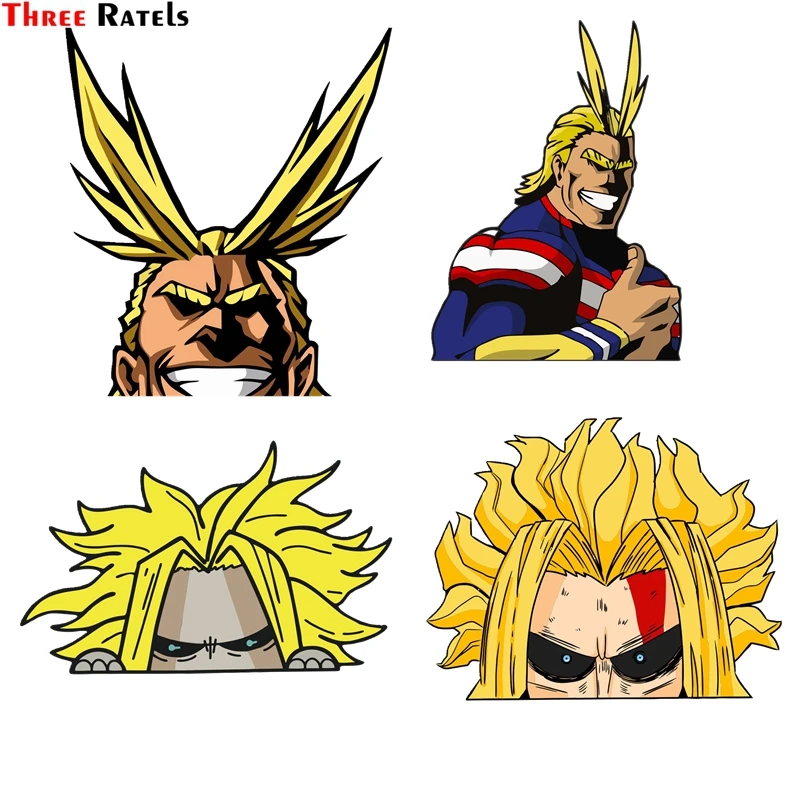 

Three Ratels FC129 Funny 3D All Might My Hero Academia Peeking Peeker Anime Car Stickers Decal Laptop Motorcycle Accessories
