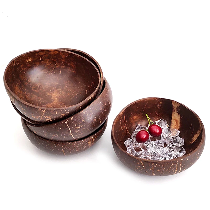 

Natural Coconut Bowl Decoration Fruit Salad Noodle Rice Bowl Wooden Fruit Bowl Handicraft Decoration Creative Coconut Shell Bowl