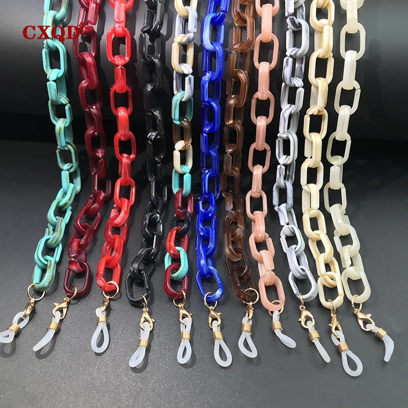

CXQD Fashion Acrylic Candy Color Reading Glasses Chain For Women Cords Beaded Eyeglass Lanyard Hold Straps Sunglasses Gifts