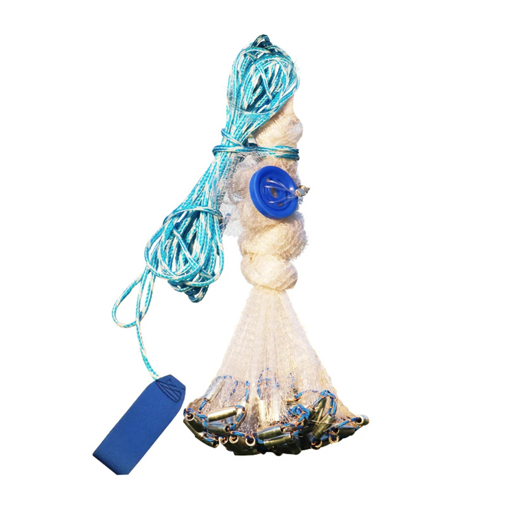 

Cast Net Fishing Hand Cast Net Mesh Nylon Japanese Style Throw Fish Network Fishing Trap Cage for Bia Small Fish