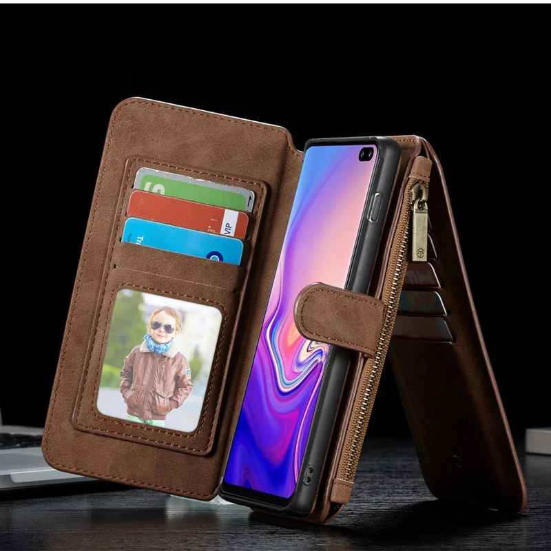 Для samsung Galaxy S10 S9 S8 Plus S10E S7 Edge роскошный кожаный Отделяемый винтажный кошелек на
