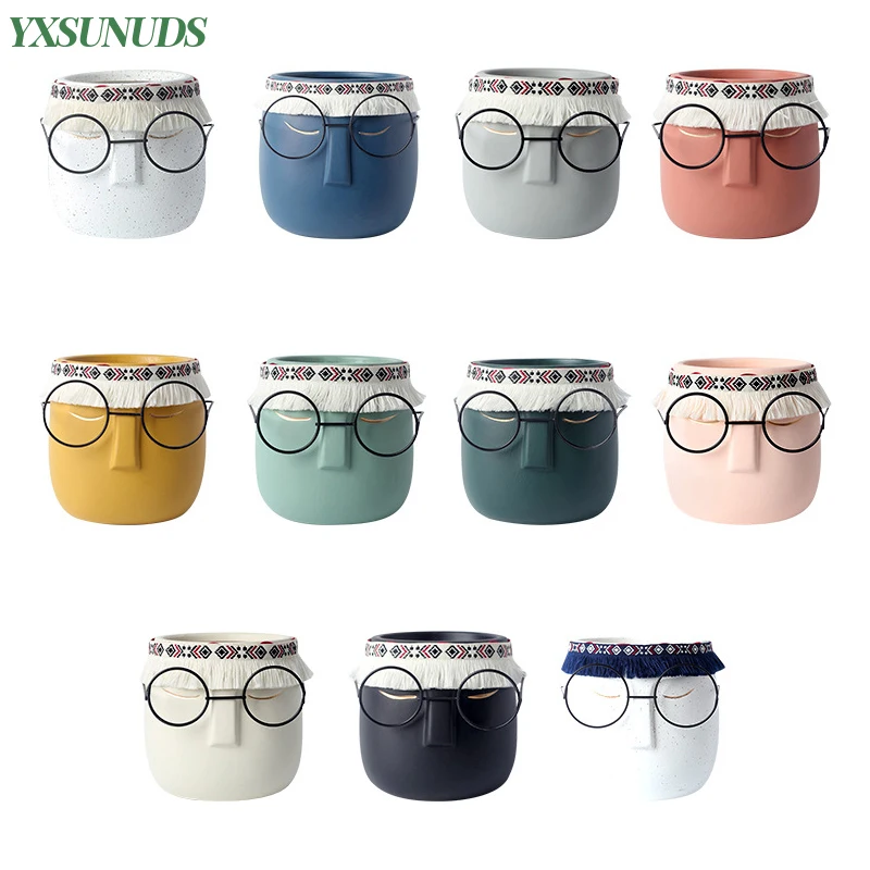 Скандинавская Керамическая скульптура цветочный горшок садовый для суккулентов