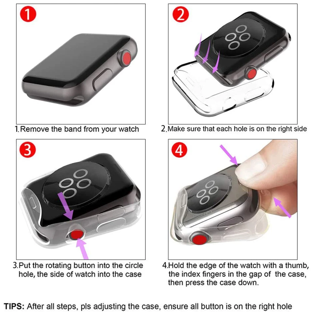 

Protective Cover Case For iWatch Apple Watch Series 5 4 3 2 1 38 40 42 44 mm 40mm 42mm 38mm 44MM Screen Protector Accessories