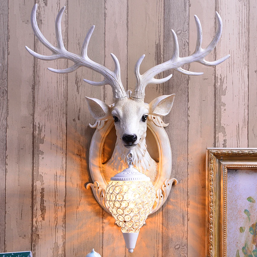 

Nordic Individuality Deer Head Led Wall Lamp Modern Fashion Wall Lights Creative Wall Sconces For Living Room Bedroom Corridor