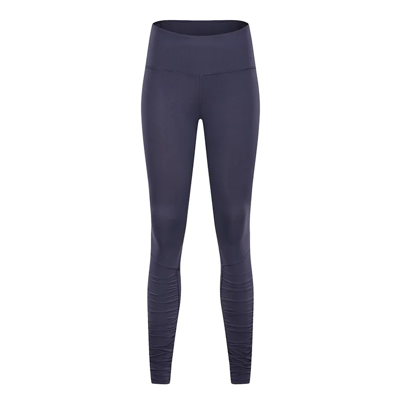 

New Yoga Pants Women's High Waist Buttocks Elastic Fold Fitness Pants Skinny Stretch Cropped Pants