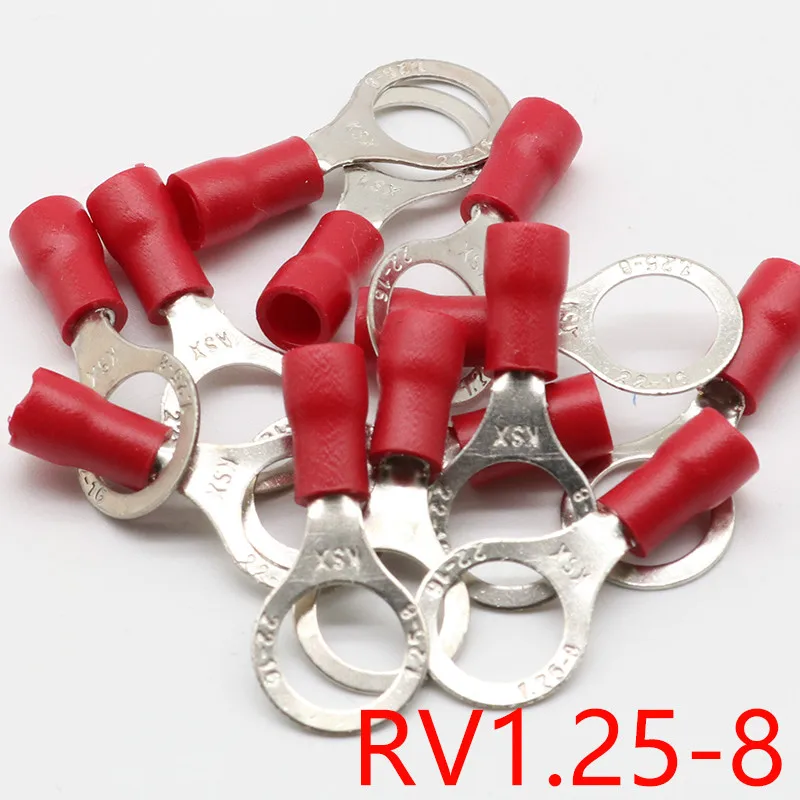 Оригинальная красная круглая 22-16 AWG 0 5-1 5 мм2 изолированная кольцевая Клемма