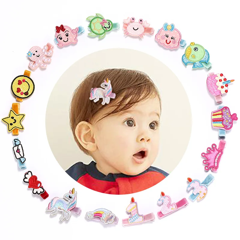 

Cartoon Children Hairpins Embroidery Love Crown Baby Hair Clips Cute Animal Barrettes Girls Birthday Gifts Kids Hair Accessories