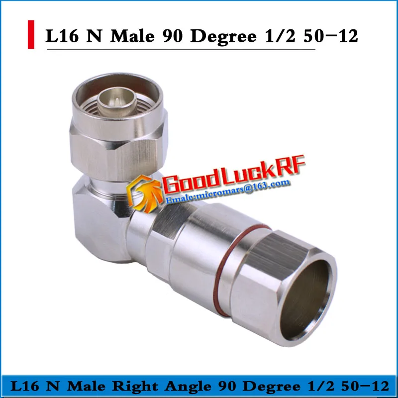 

1X Pcs High-quality L16 N Male right Angle 90 Degree 1/2 feeder connector LMR600 50-12 Hard feeder Type L RF Adapter For test