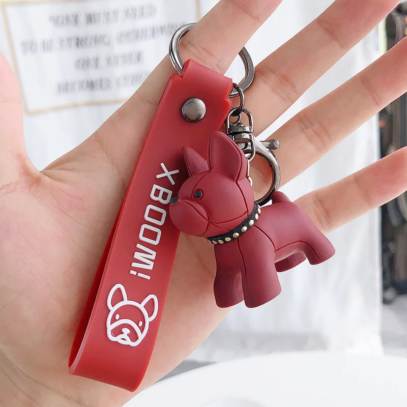 Cute Bulldog Key Chain 6 Colors Resin Creative Car Ring Women Bag Pendant Bt21 Keychain with Free Silicone Hand Strap | Игрушки и хобби
