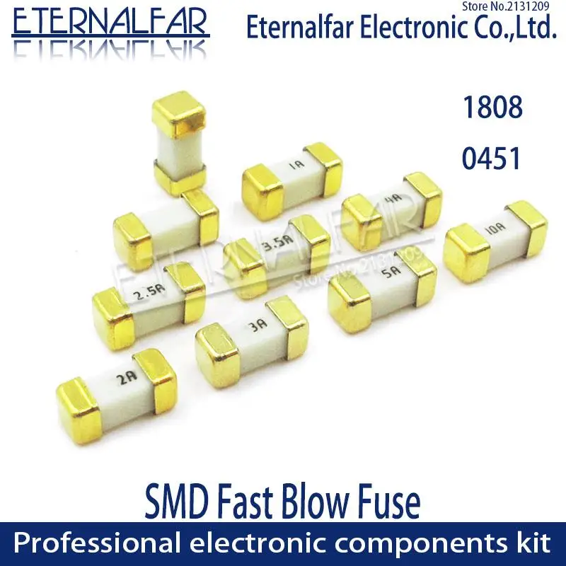 1808 0451 2410 SMD быстродействующий предохранитель 10A 15A 20A 25a 30A 125 в 250 В предохранители