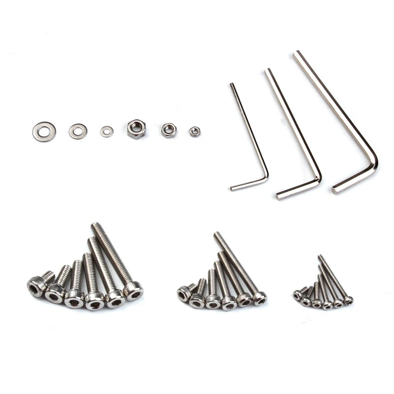 

1080PCS M2/M3/M4 Stainless Steel Hex Socket Bolt and Nuts Set Fastener Hardware Hexagon Socket Head Cap Screws Flat Washer with