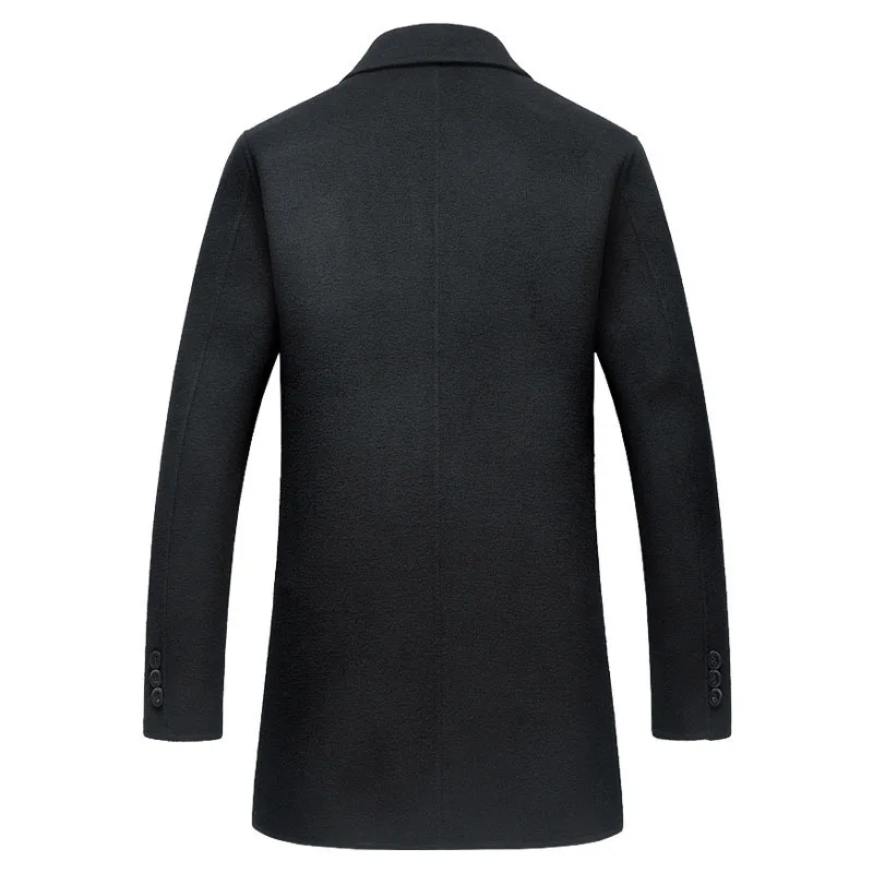 

High quality hand made double face wool coat men fashion business slim woolen overcoat male trench 2019 new autumn winter