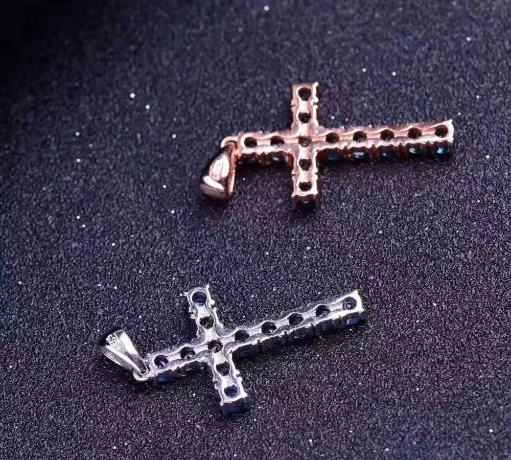 Винтажное ожерелье с крестом из драгоценных камней 12 шт. 3 мм 1.5ct натуральный