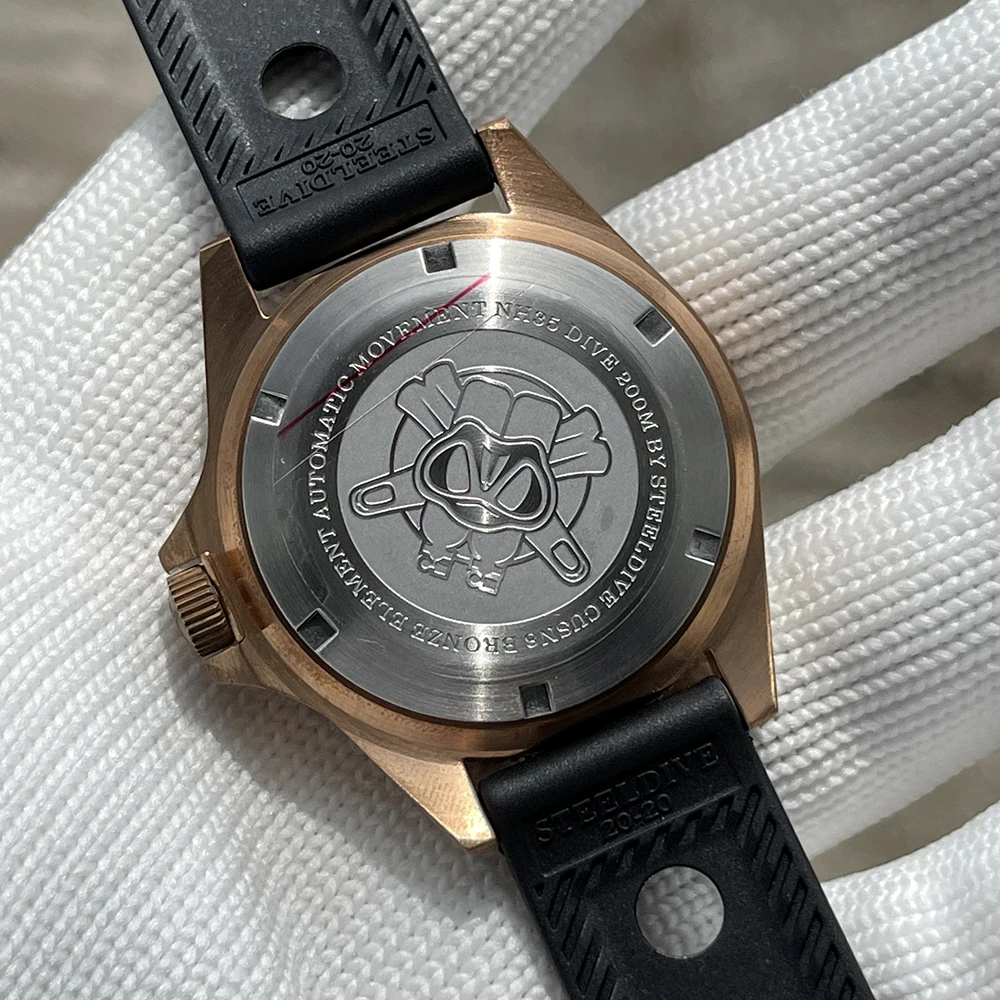 للبيع ساعة غطس ستيل طراز SD1966S بتصميم جديد 41.5 مللي متر لون برونزي متين 200 متر مقاومة للمياه NH35 أوتوماتيكية للرجال