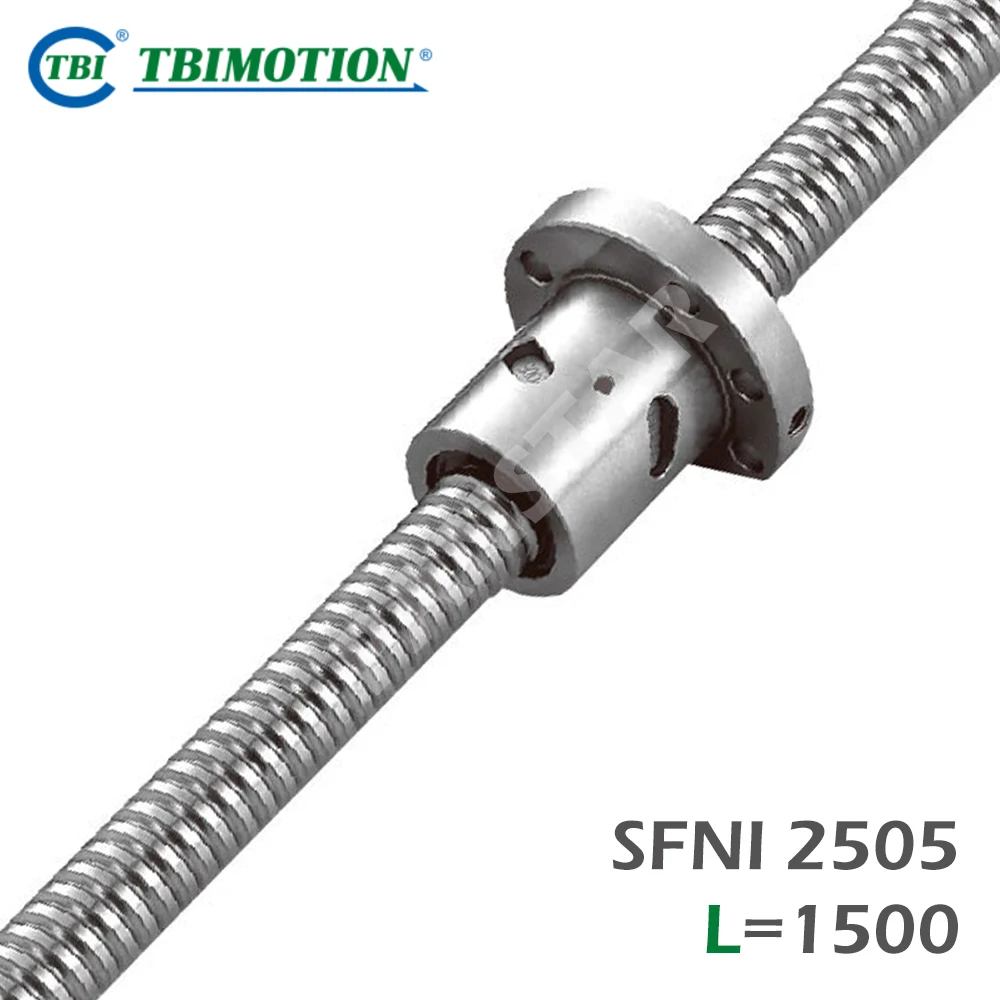 

TBI Motion SFNI2505 C7 Ball Screw Ball Nut 1500mm High Precision C7 Flange CNC Parts Accessories Professional End Machining R25