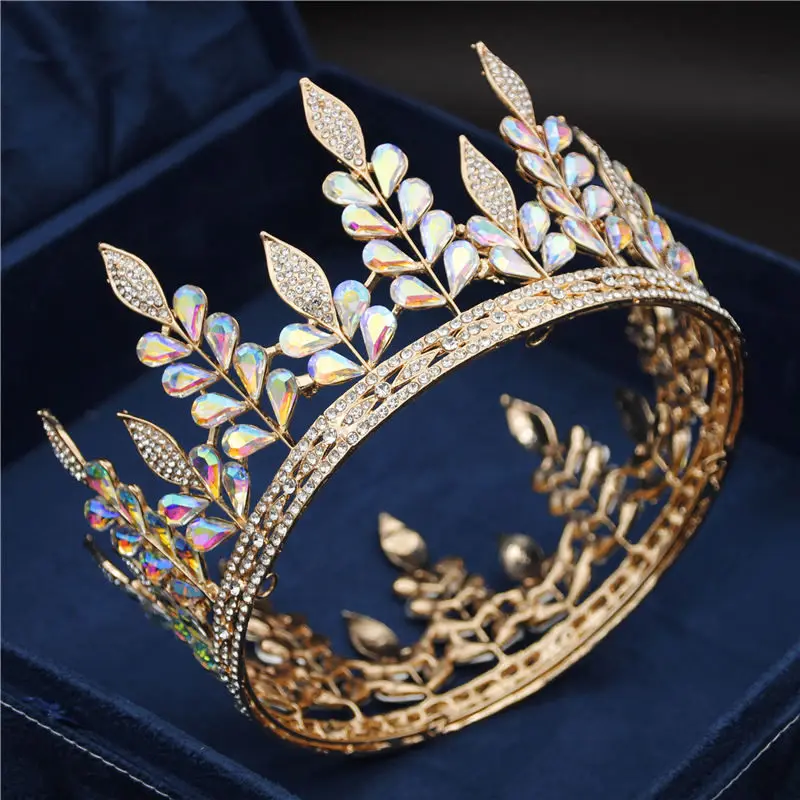 Новинка 2019 великолепная подвеска металлические листья свадебная корона диадема