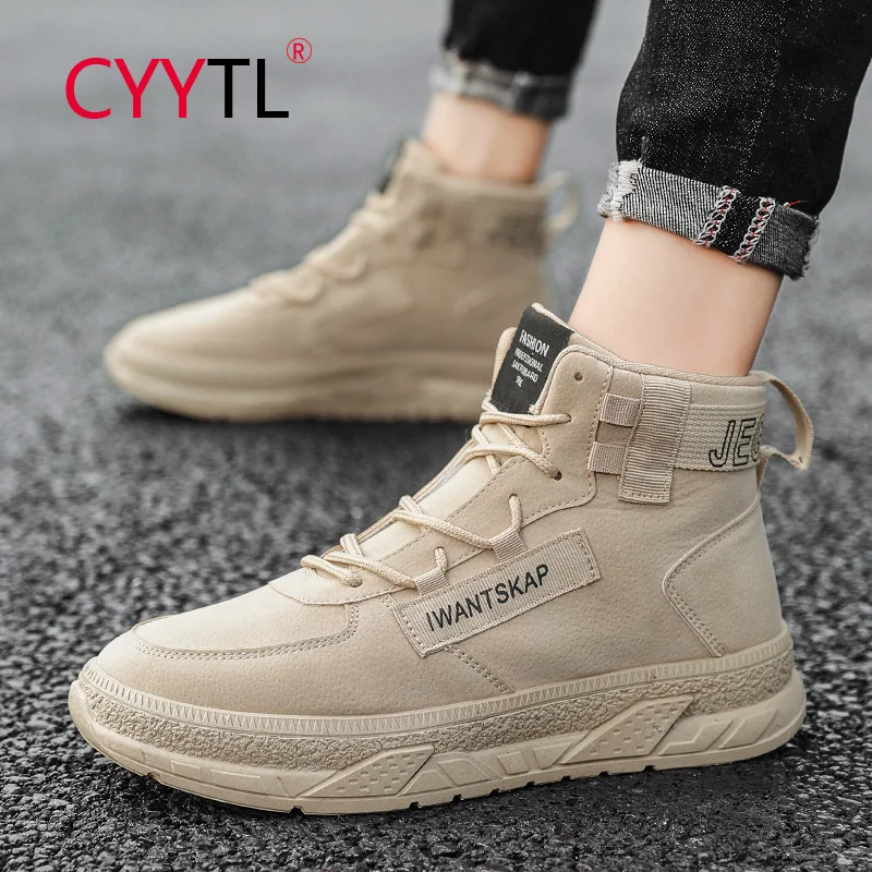 

Новинка, Мужская Уличная обувь CYYTL, высокие зимние теплые кроссовки, Повседневная толстая нескользящая Спортивная одежда для студентов
