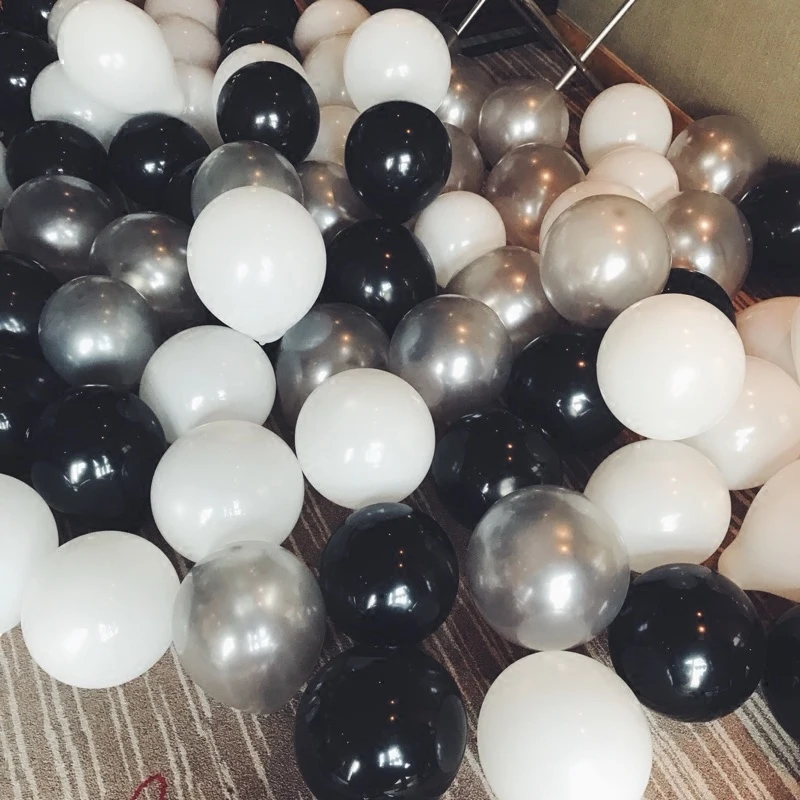 

30 unids/lote 2,2g plata blanco negro de , decors de fiesta de boda de helio Globoss regalos suministros