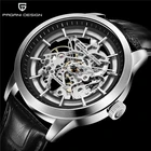 Часы наручные PAGANI Мужские автоматические, роскошные деловые механические водонепроницаемые с кожаным ремешком, с отверстием скелета
