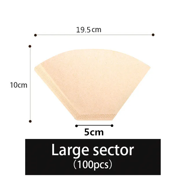 100 Pcs large 100 шт. деревянный ручной V60 капельного бумажный фильтр для кофе 102 Кофе мешок-сито для эспрессо, чая принадлежности, ложки-ситечки - Цвет: 100 Pcs large